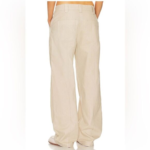 NWT HELSA Workwear Oversized Pants Taupe khaki wide leg Revolve M - Picture 3 of 15